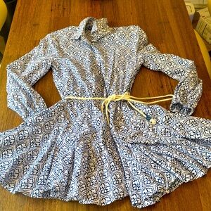 Zara Blue and White Patterned Dress.